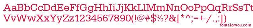 Urwegyptiennet-fontti – punaiset fontit valkoisella taustalla