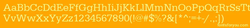 Czcionka Urwegyptiennet – żółte czcionki na pomarańczowym tle
