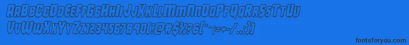 Deathbloodboldoutital Font – Black Fonts on Blue Background