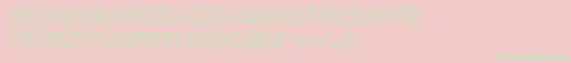 Deathbloodboldoutital Font – Green Fonts on Pink Background