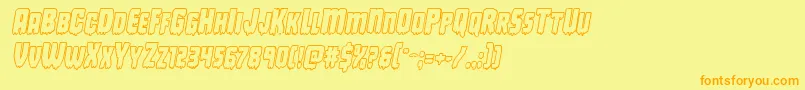 Deathbloodboldoutital Font – Orange Fonts on Yellow Background