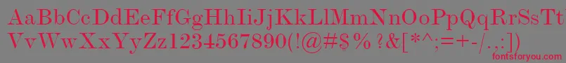 ModernmtExtended Font – Red Fonts on Gray Background