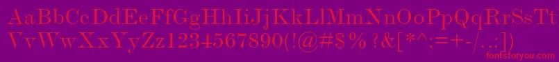 fuente ModernmtExtended – Fuentes Rojas Sobre Fondo Morado