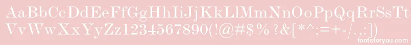 ModernmtExtended-fontti – valkoiset fontit vaaleanpunaisella taustalla