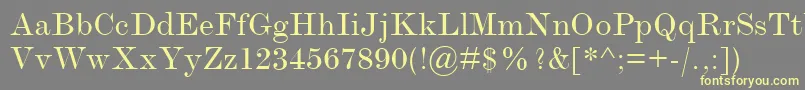 Fonte ModernmtExtended – fontes amarelas em um fundo cinza