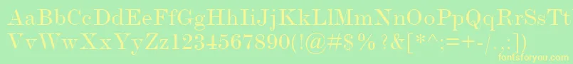 ModernmtExtended Font – Yellow Fonts on Green Background
