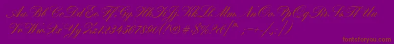 HobsonRegular-Schriftart – Braune Schriften auf violettem Hintergrund