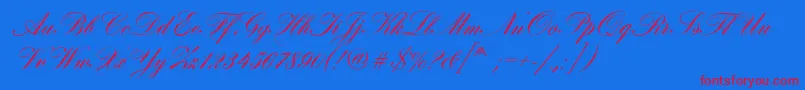 HobsonRegular Font – Red Fonts on Blue Background