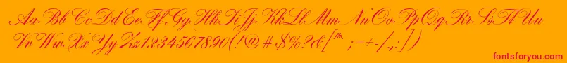HobsonRegular-Schriftart – Rote Schriften auf orangefarbenem Hintergrund