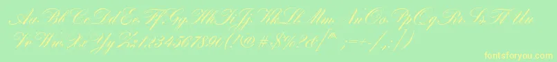 HobsonRegular Font – Yellow Fonts on Green Background
