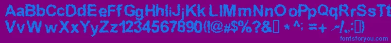 InkedWeird Font – Blue Fonts on Purple Background