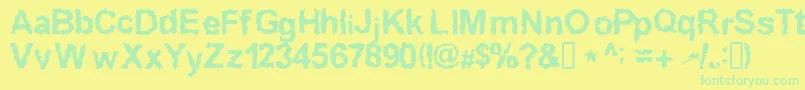 InkedWeird-Schriftart – Grüne Schriften auf gelbem Hintergrund