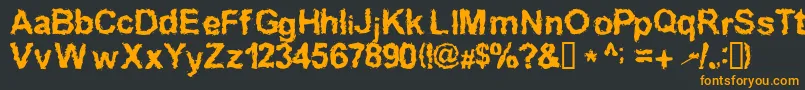 InkedWeird Font – Orange Fonts on Black Background