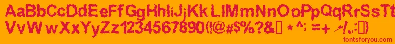 InkedWeird Font – Red Fonts on Orange Background