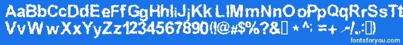 フォントInkedWeird – 青い背景に白い文字