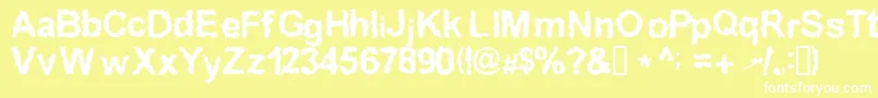 InkedWeird Font – White Fonts on Yellow Background