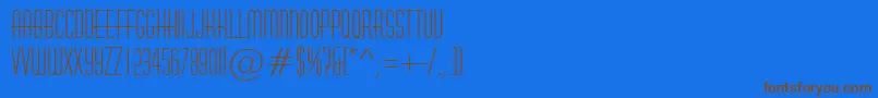 HuxleyRegular-Schriftart – Braune Schriften auf blauem Hintergrund