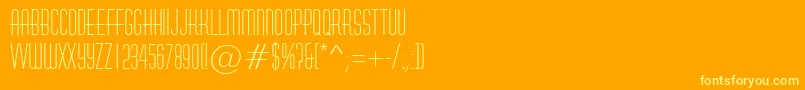 Fonte HuxleyRegular – fontes amarelas em um fundo laranja