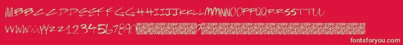 Traphouse Font – Green Fonts on Red Background