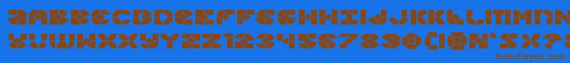 Zoomrunnerexpand Font – Brown Fonts on Blue Background