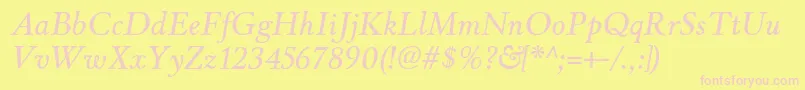 WinthorpergItalic Font – Pink Fonts on Yellow Background