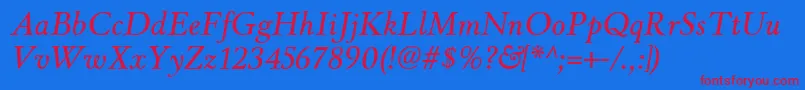 WinthorpergItalic Font – Red Fonts on Blue Background