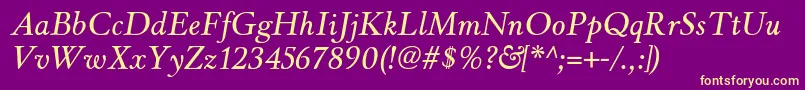 WinthorpergItalic Font – Yellow Fonts on Purple Background