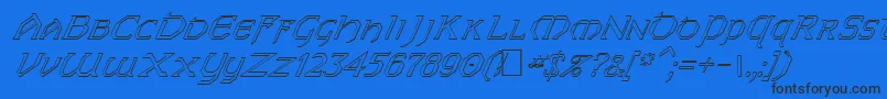 FzJazzy313DItalic Font – Black Fonts on Blue Background