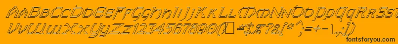 FzJazzy313DItalic-Schriftart – Schwarze Schriften auf orangefarbenem Hintergrund