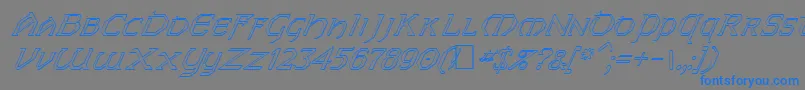 FzJazzy313DItalic Font – Blue Fonts on Gray Background