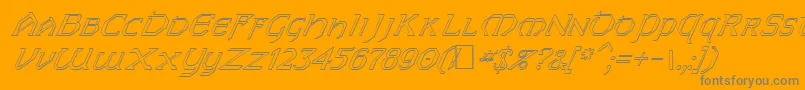 FzJazzy313DItalic-Schriftart – Graue Schriften auf orangefarbenem Hintergrund