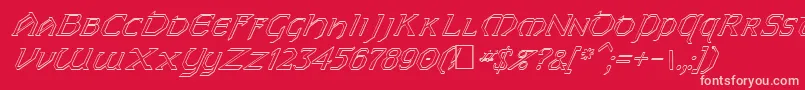 Czcionka FzJazzy313DItalic – różowe czcionki na czerwonym tle
