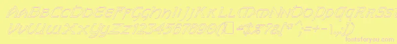 FzJazzy313DItalic Font – Pink Fonts on Yellow Background