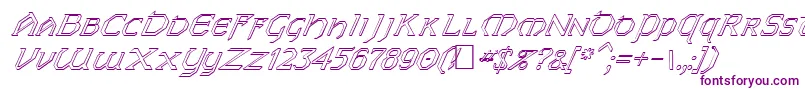 FzJazzy313DItalic-Schriftart – Violette Schriften auf weißem Hintergrund