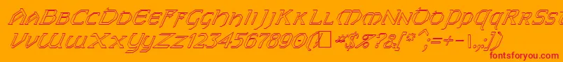 FzJazzy313DItalic Font – Red Fonts on Orange Background