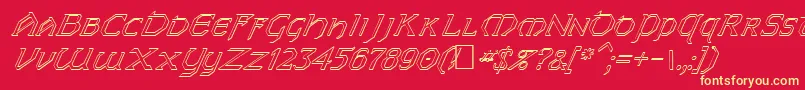 FzJazzy313DItalic Font – Yellow Fonts on Red Background