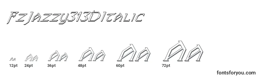Размеры шрифта FzJazzy313DItalic
