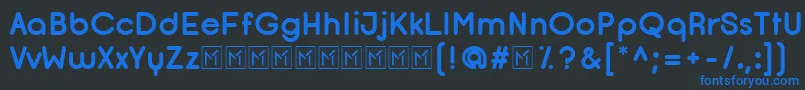 Więcej informacji o czcionce OpificioBoldRounded Czcionka OpificioBoldRounded – niebieskie czcionki na czarnym tle