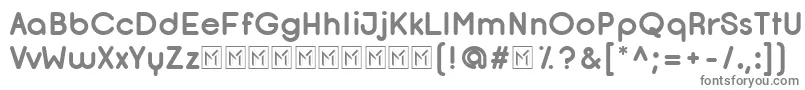 OpificioBoldRounded-fontti – harmaat kirjasimet valkoisella taustalla