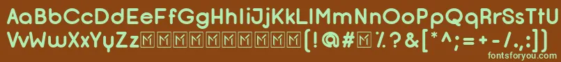 OpificioBoldRounded-fontti – vihreät fontit ruskealla taustalla