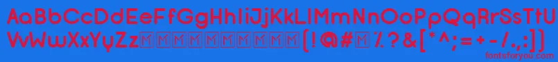 OpificioBoldRounded Font – Red Fonts on Blue Background