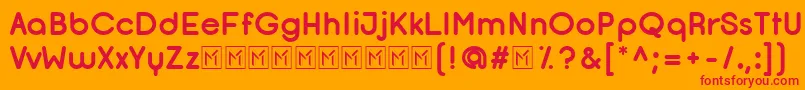 OpificioBoldRounded Font – Red Fonts on Orange Background