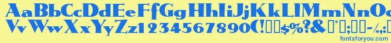 Tatiodisplayssk Font – Blue Fonts on Yellow Background