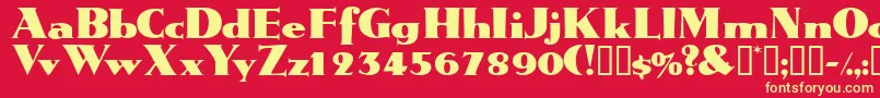 Tatiodisplayssk-Schriftart – Gelbe Schriften auf rotem Hintergrund