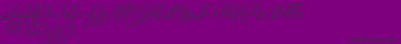 Шрифт MinistryScriptStylisticHff – чёрные шрифты на фиолетовом фоне
