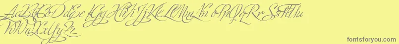 MinistryScriptStylisticHff Font – Gray Fonts on Yellow Background
