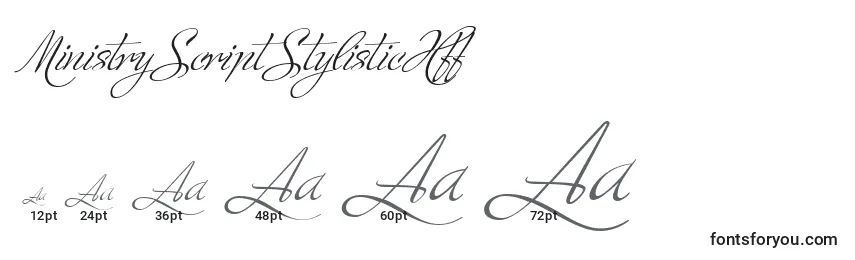 MinistryScriptStylisticHff Font Sizes