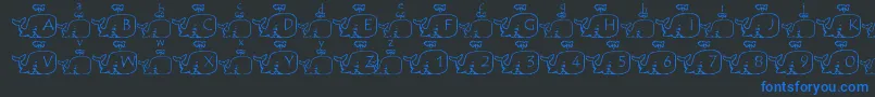 LmsWhaleOfAFont Font – Blue Fonts on Black Background