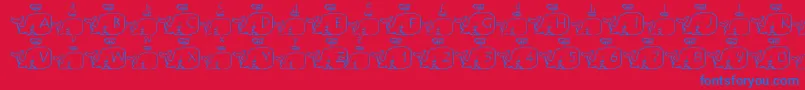 LmsWhaleOfAFont-Schriftart – Blaue Schriften auf rotem Hintergrund