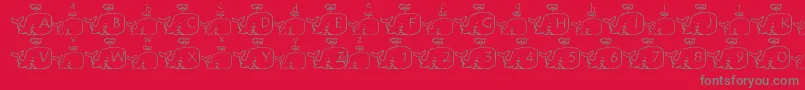 Fonte LmsWhaleOfAFont – fontes cinzas em um fundo vermelho